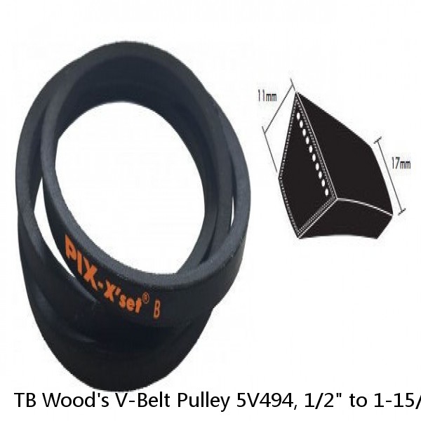 TB Wood's V-Belt Pulley 5V494, 1/2" to 1-15/16" QD Bushed Bore, 4.9" OD 4 Groove #1 small image